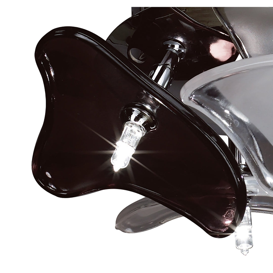 Mantra M0704 Otto Ceiling/Wall 3 Light G4 Round Polished Chrome/Frosted Glass/Black Glass (S)