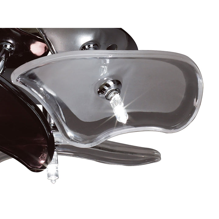 Mantra M0704 Otto Ceiling/Wall 3 Light G4 Round Polished Chrome/Frosted Glass/Black Glass (S)