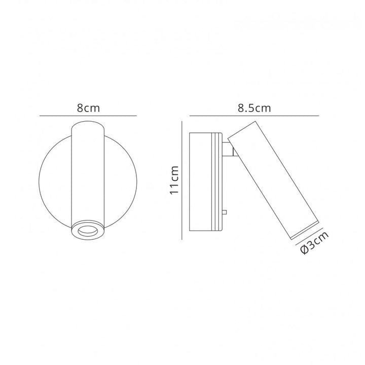 Mantra M6075 Prea Wall/Reading Light 3W LED Switched White (S)