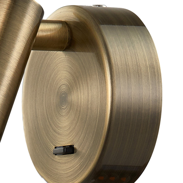 Mantra M6077 Prea Wall/Reading Light 3W LED Switched Antique Brass (S)
