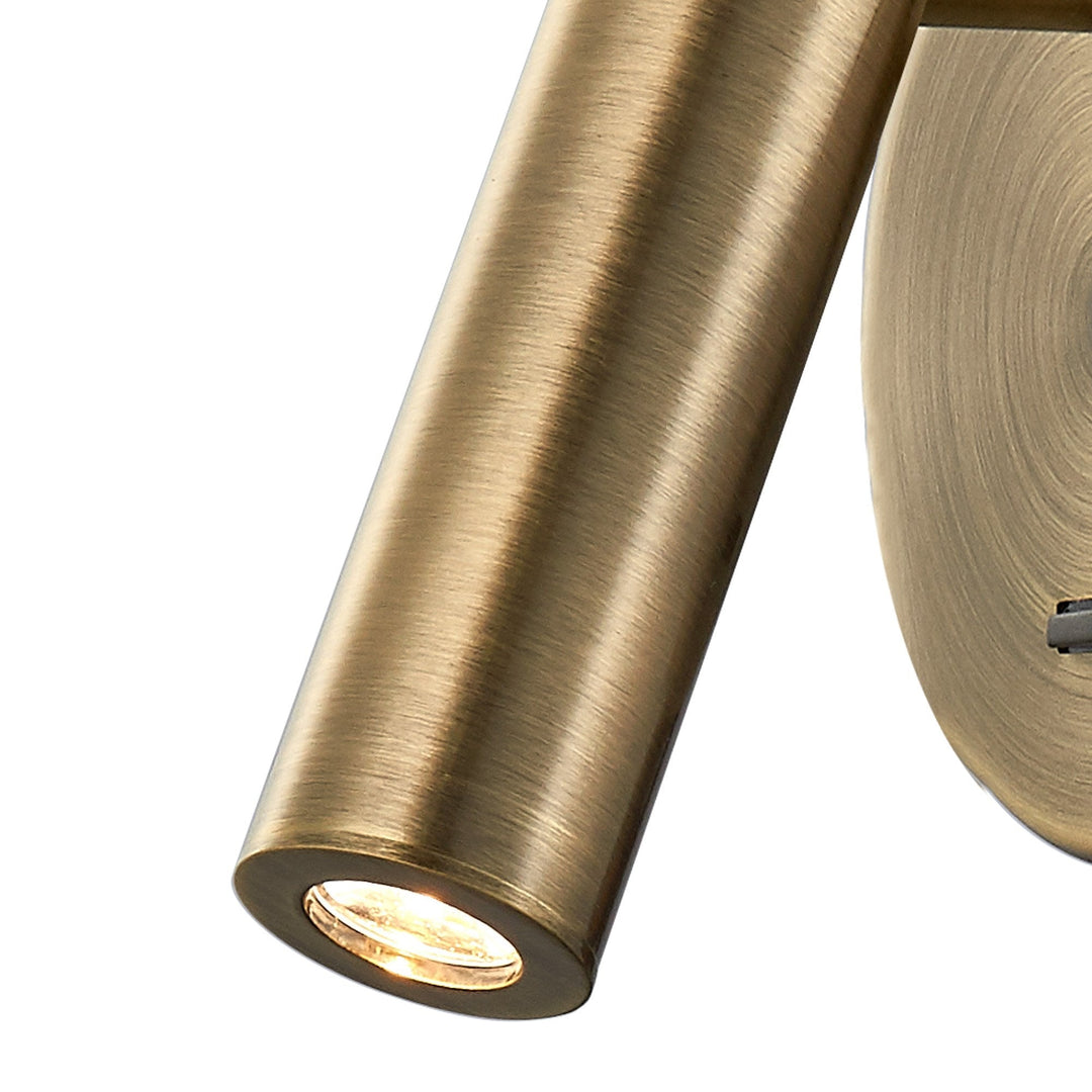 Mantra M6077 Prea Wall/Reading Light 3W LED Switched Antique Brass (S)