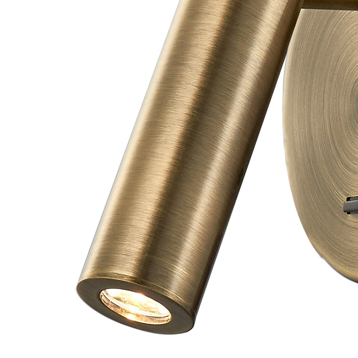 Mantra M6077 Prea Wall/Reading Light 3W LED Switched Antique Brass (S)
