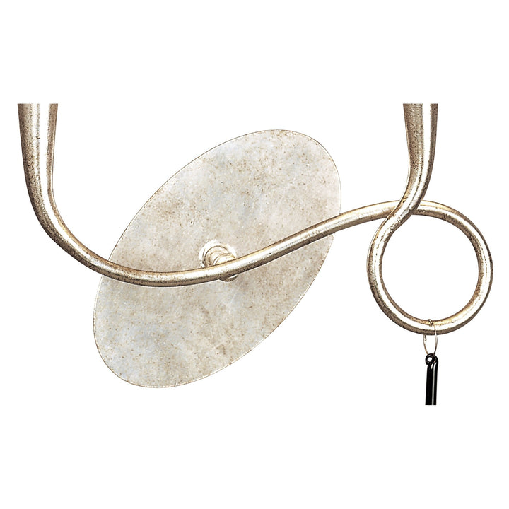 Mantra M0537/S Paola Wall Lamp Switched 2 Light E14 Silver Painted Black Shades &amp; Black Glass Droplets (S)