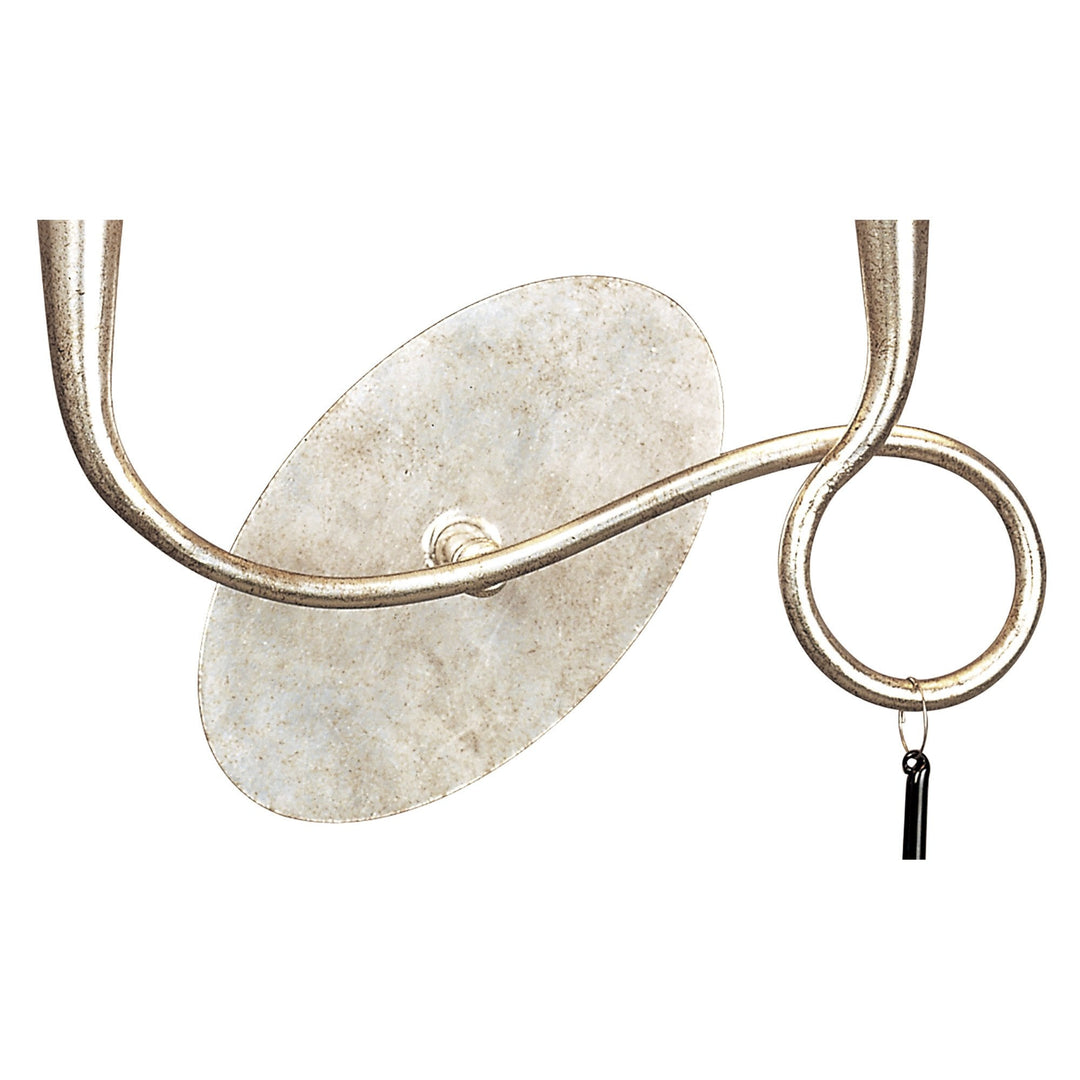 Mantra M0537 Paola Wall Lamp 2 Light E14 Silver Painted Black Shades &amp; Black Glass Droplets (S)