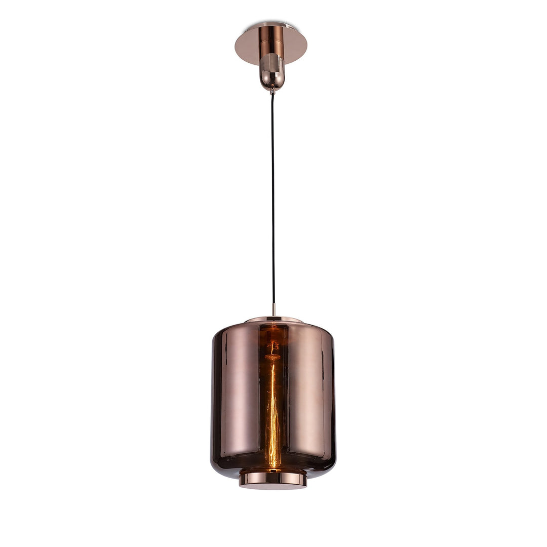 Mantra M6193 Jarras Pendant 30cm Round 1 Light Copper / Rose Gold Glass (S)