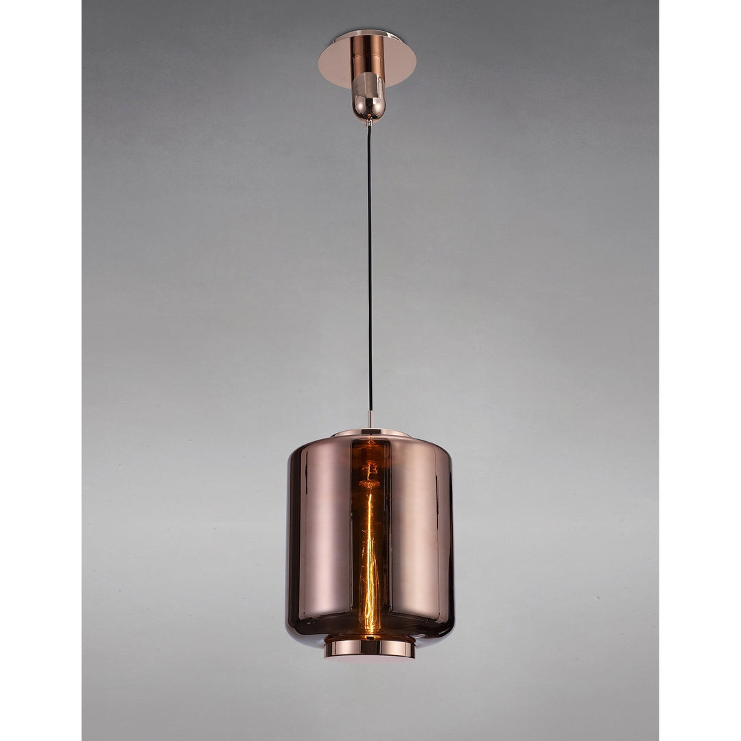 Mantra M6193 Jarras Pendant 30cm Round 1 Light Copper / Rose Gold Glass (S)