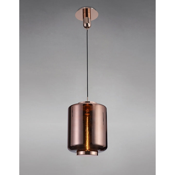 Mantra M6193 Jarras Pendant 30cm Round 1 Light Copper / Rose Gold Glass (S)