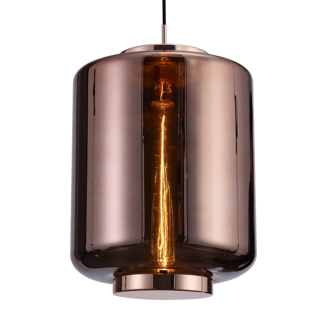 Mantra M6193 Jarras Pendant 30cm Round 1 Light Copper / Rose Gold Glass (S)