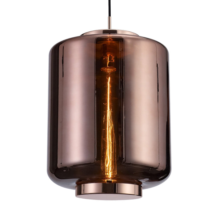 Mantra M6193 Jarras Pendant 30cm Round 1 Light Copper / Rose Gold Glass (S)