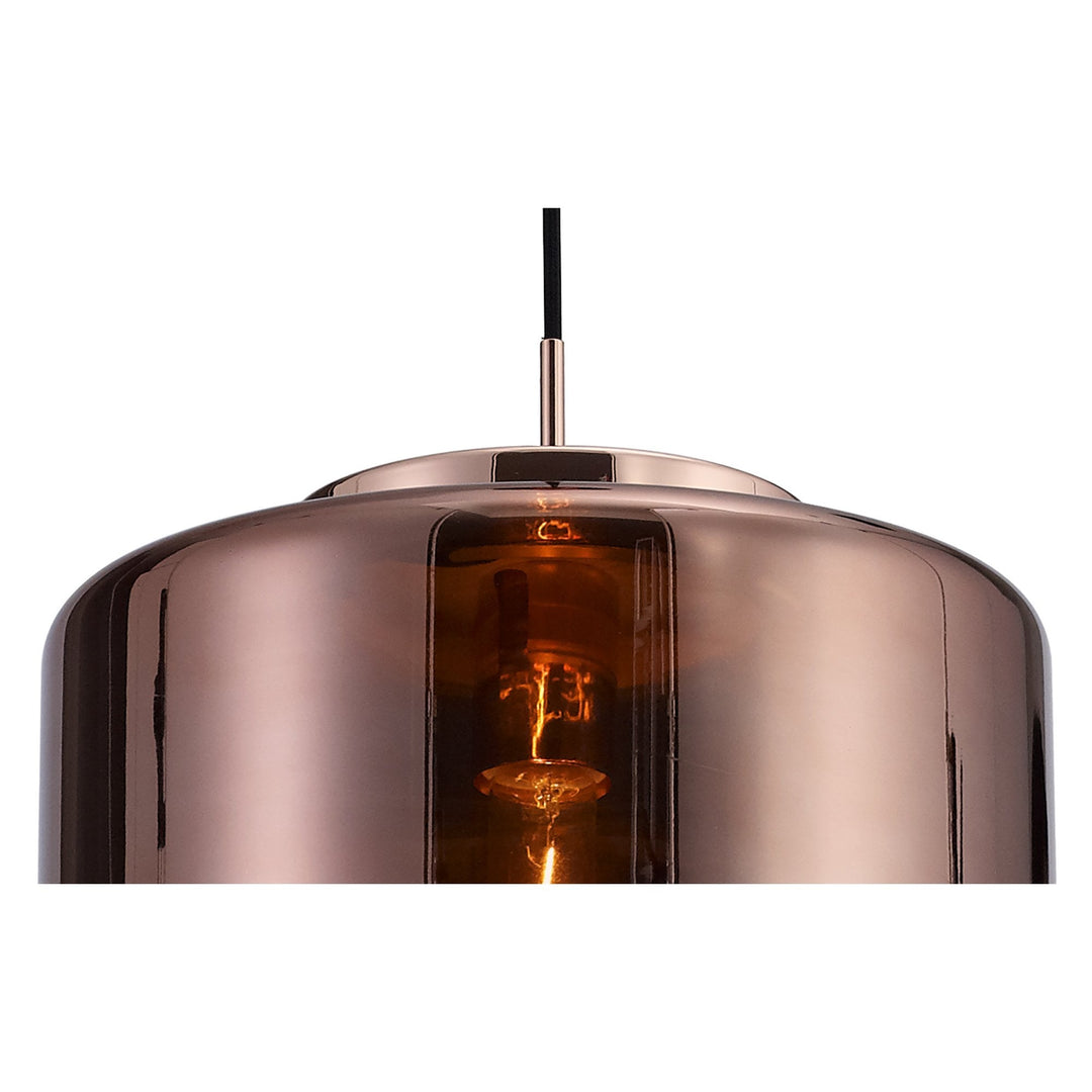 Mantra M6193 Jarras Pendant 30cm Round 1 Light Copper / Rose Gold Glass (S)