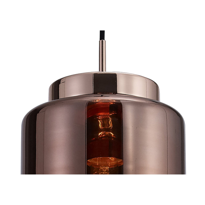 Mantra M6199 Jarras Pendant 20cm Round 1 Light Copper/Rose Gold Glass (S)