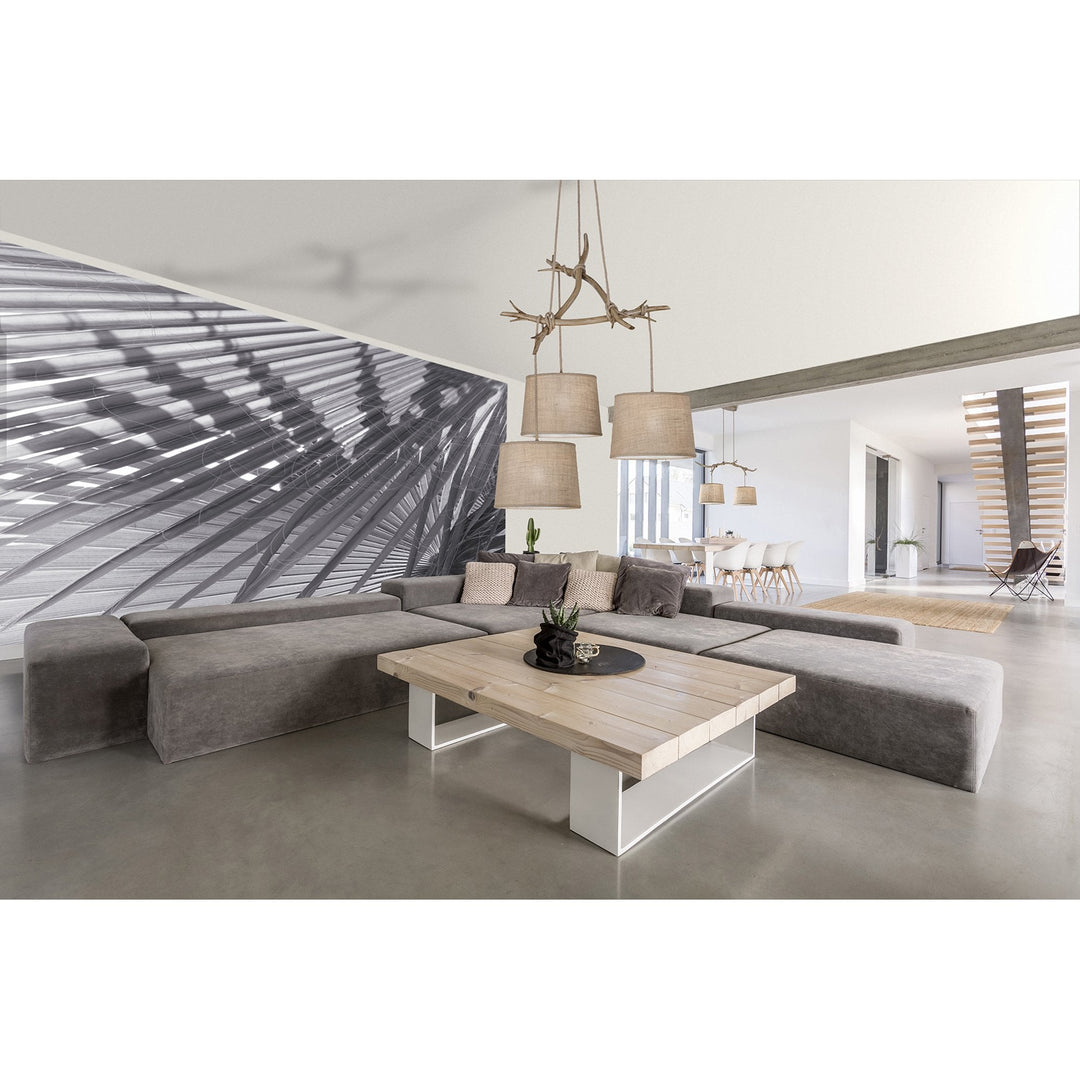 Mantra M6180 Sabina Wall Lamp 1 Light Imitation Wood Linen Shade (S)