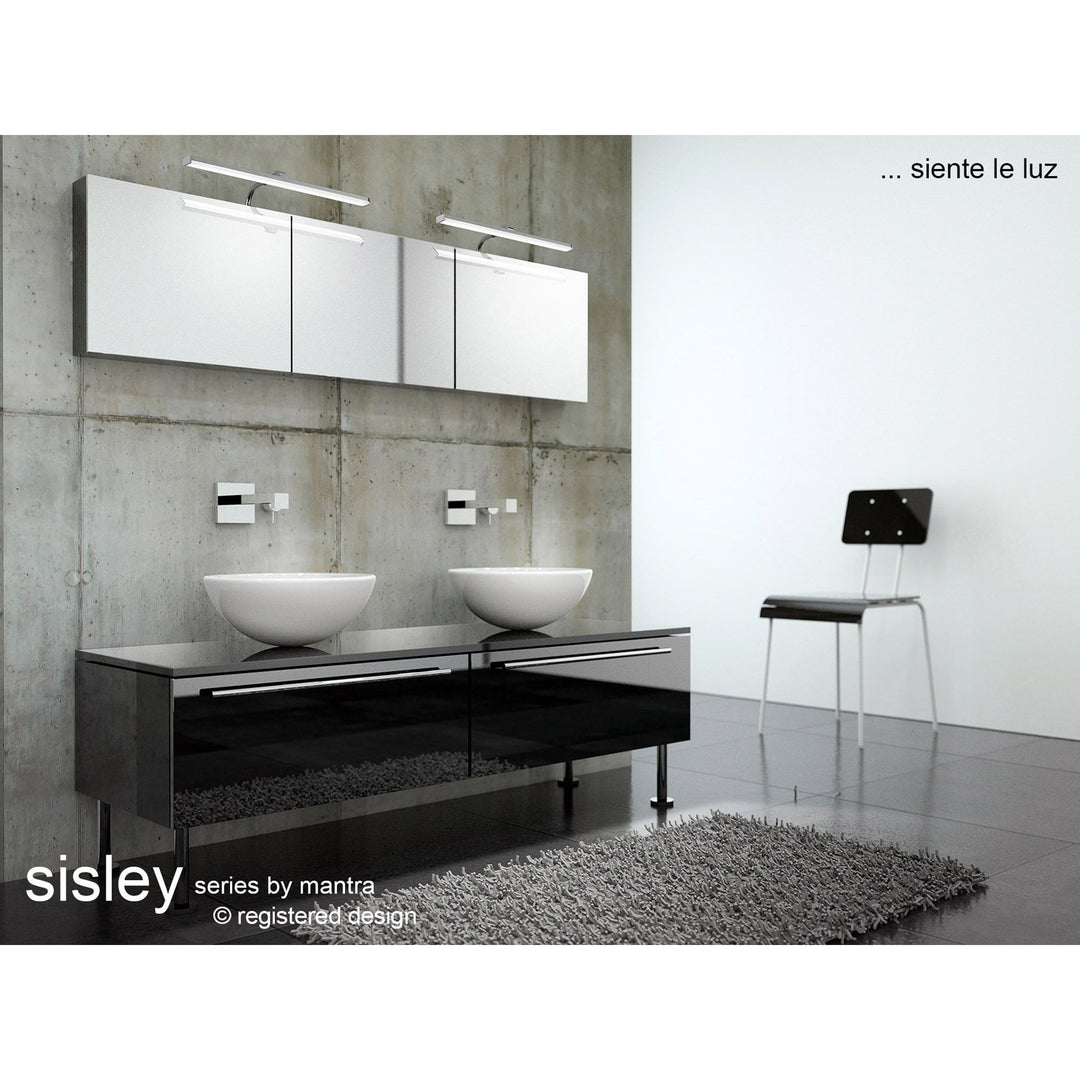 Mantra M5087 Sisley Bathroom Wall Lamp 12W LED Chrome Silver/Frosted Acrylic/Polished Chrome (S)