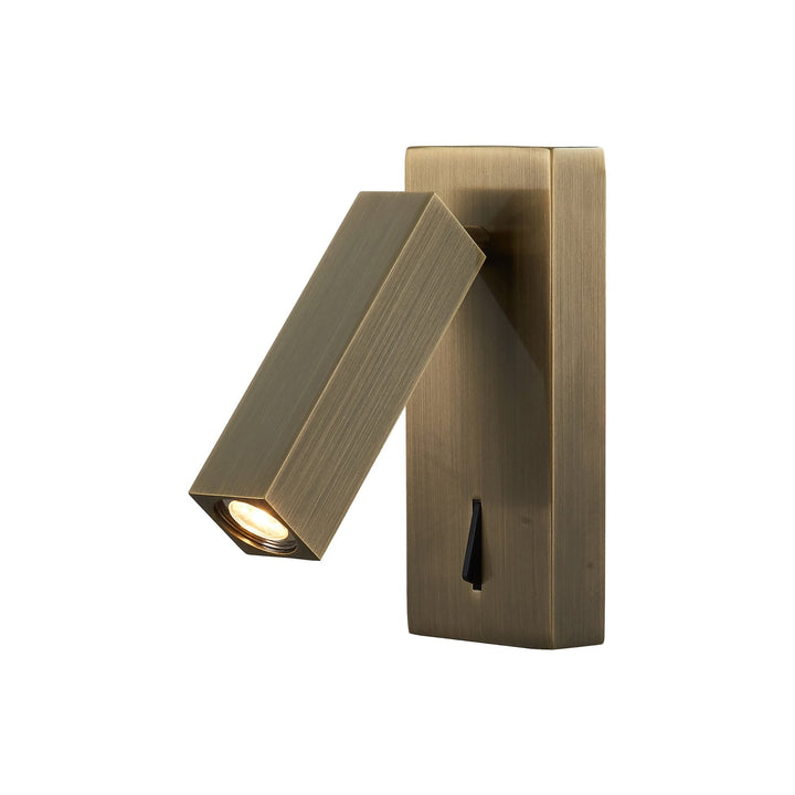 Mantra M6072 Tarifa Wall/Reading Light Adjustable 3W LED Switched Antique Brass (S)