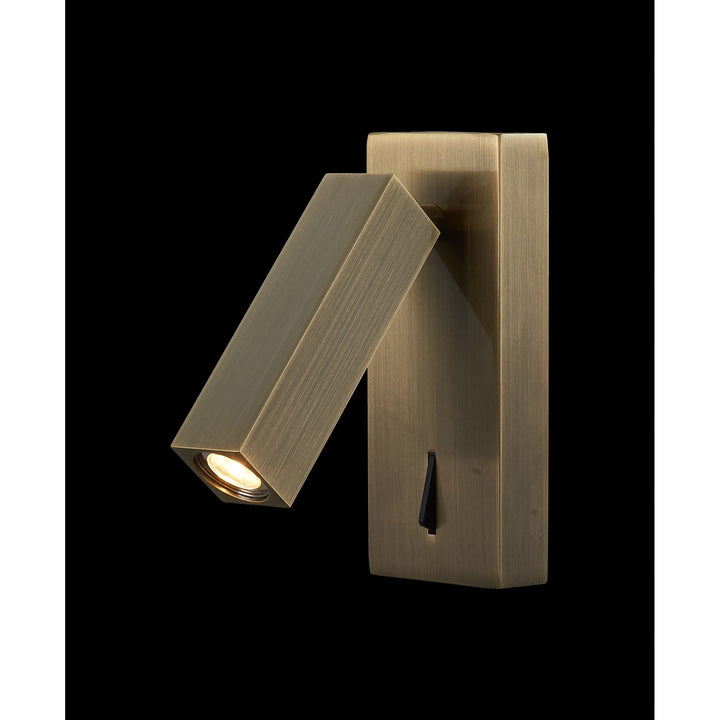 Mantra M6072 Tarifa Wall/Reading Light Adjustable 3W LED Switched Antique Brass (S)