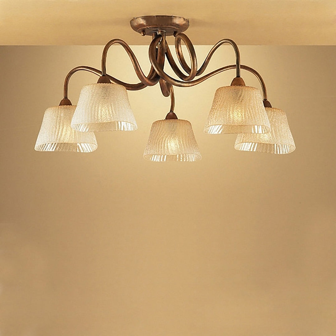 Mantra M39002 Tentacle Ceiling 5 Light E14 Rustic Gold (S)