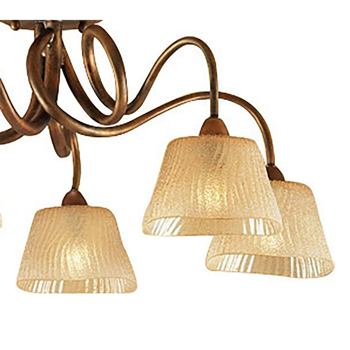 Mantra M39002 Tentacle Ceiling 5 Light E14 Rustic Gold (S)