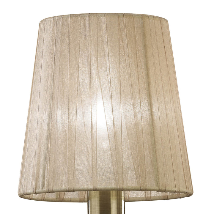 Mantra M3883/S Tiffany Wall Lamp Switched 2+2 Light E14+G9 Antique Brass Soft Bronze Shades &amp; Clear Crystal (S)
