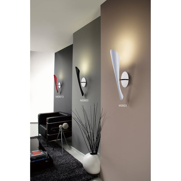 Mantra M0913/S Pop Wall Lamp Switched 1 Light E27 Gloss Red/White Acrylic/Polished Chrome (S)