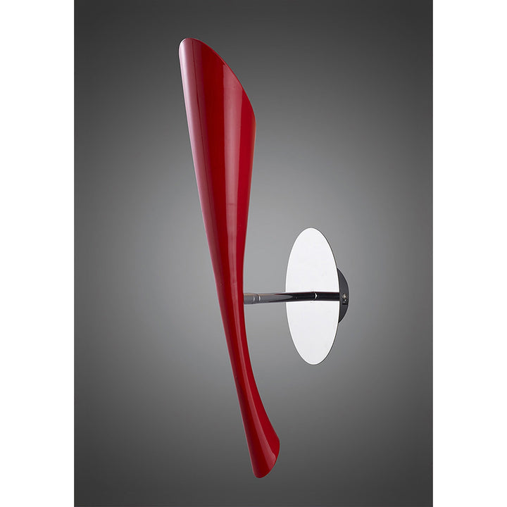 Mantra M0913/S Pop Wall Lamp Switched 1 Light E27 Gloss Red/White Acrylic/Polished Chrome (S)