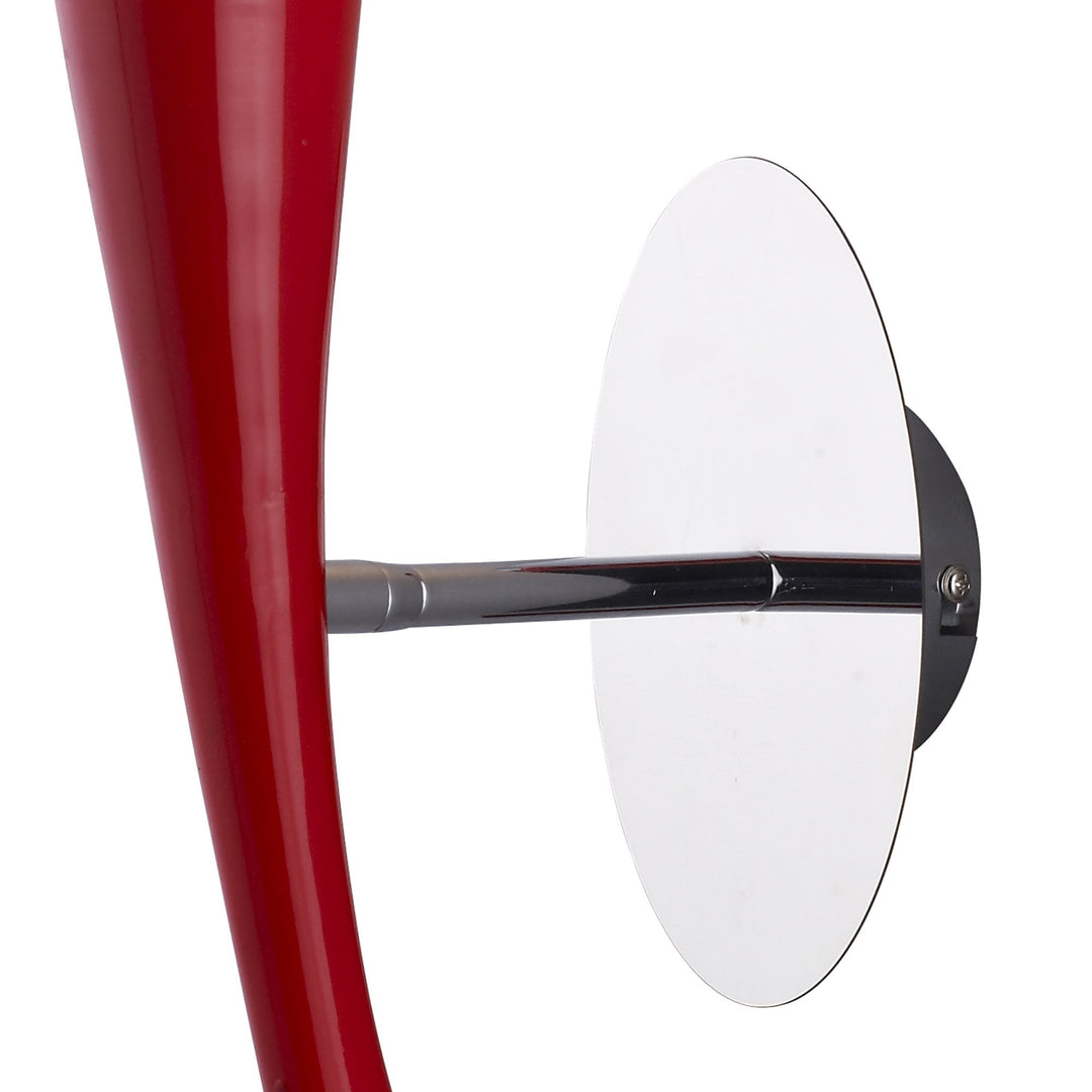 Mantra M0913/S Pop Wall Lamp Switched 1 Light E27 Gloss Red/White Acrylic/Polished Chrome (S)