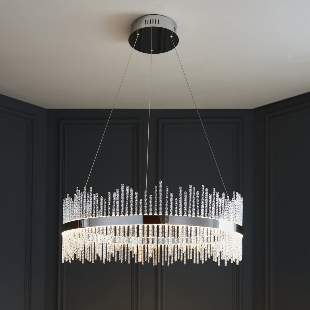 Endon 107108 Monte Carlo Pendant LED Light Chrome Plate And Clear Glass (S)