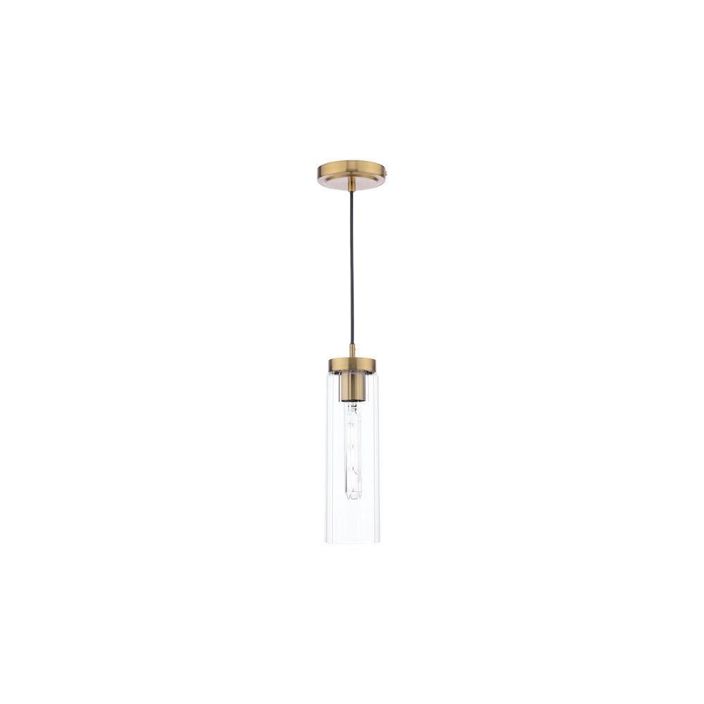 Dar JOD0163 Jodelle Pendant Polished Bronze and Glass (S)
