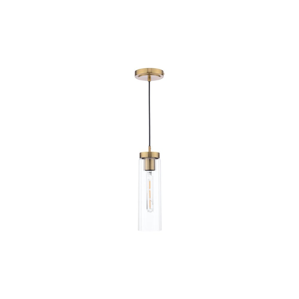 Dar JOD0163 Jodelle Pendant Polished Bronze and Glass (S)