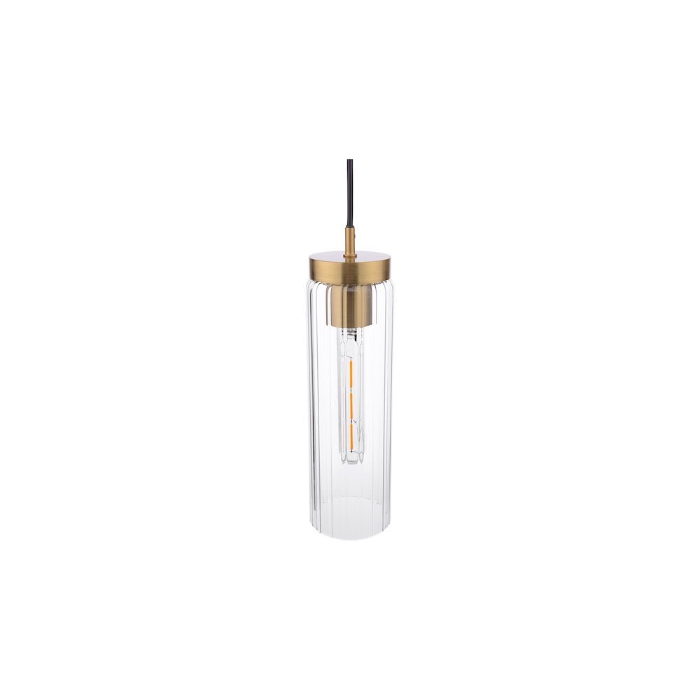 Dar JOD0163 Jodelle Pendant Polished Bronze and Glass (S)