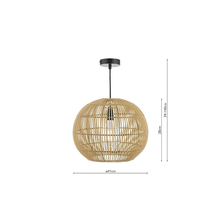 Dar KES0129 Kesler Pendant Rattan (S)
