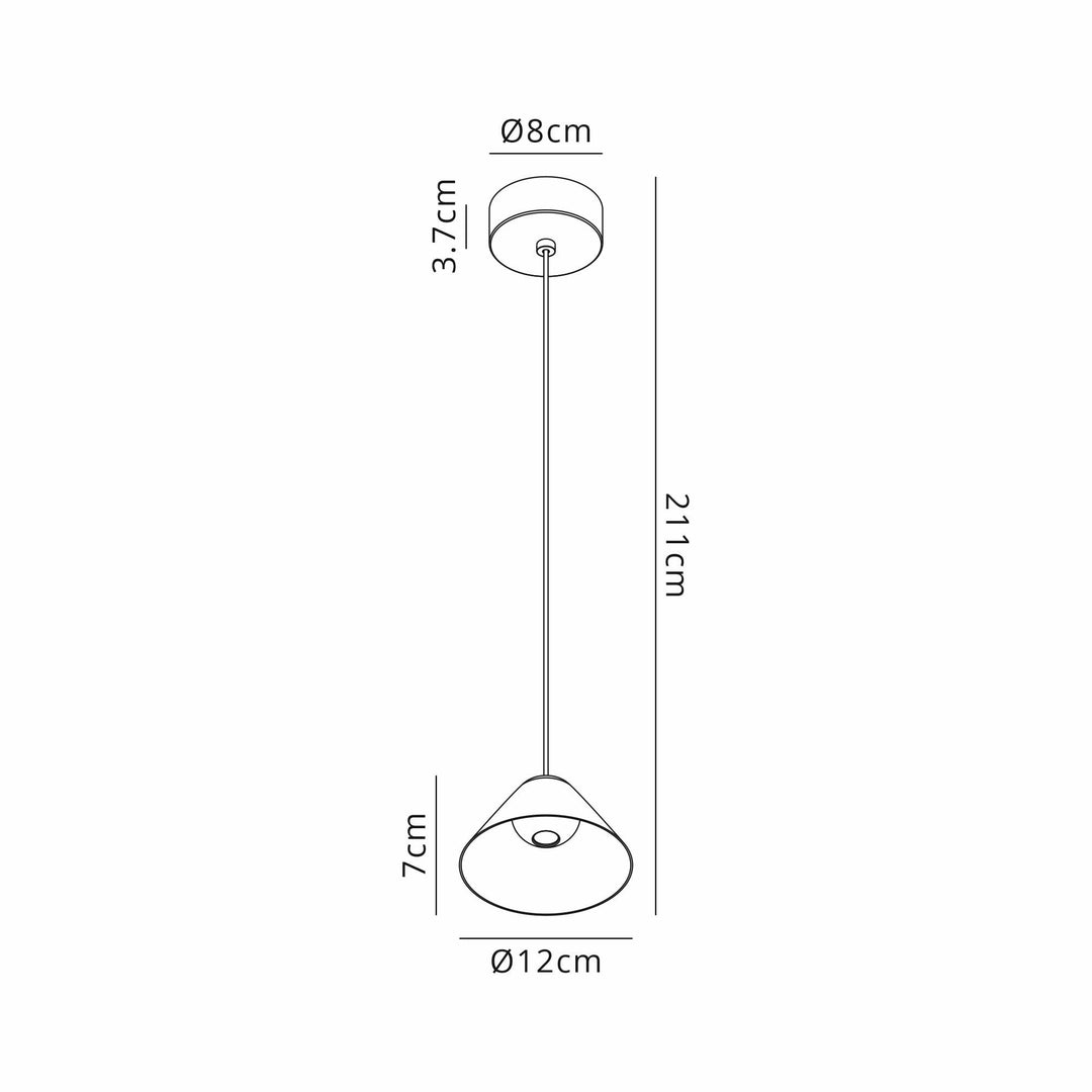 Mantra M8466 Gruissan LED Cone Pendant Matt Black/Matt White (S)