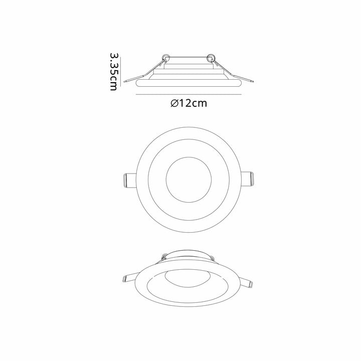 Mantra M8689 Lagos Recessed Spotlight 12cm Round White (S)