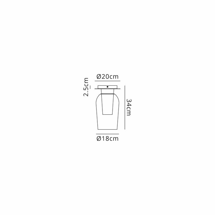 Mantra M8287 Nora 1 Light Semi Ceiling Black/Black Marble/Chrome Glass With Frosted Inner (S)