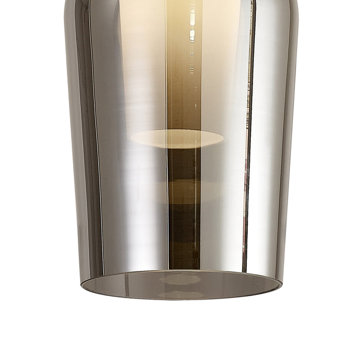 Mantra M8287 Nora 1 Light Semi Ceiling Black/Black Marble/Chrome Glass With Frosted Inner (S)