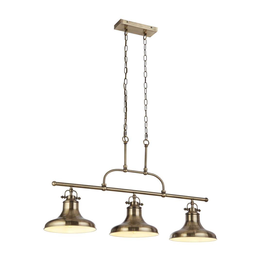 Searchlight 3193-3AB Dallas 3 Light Bar Pendant Antique Brass Metal