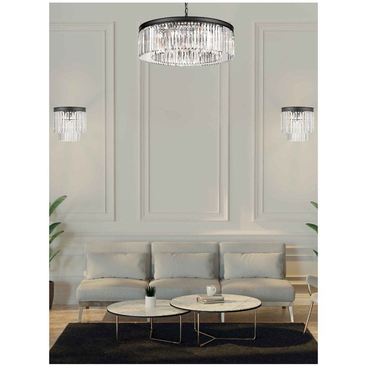 Franklite FL2413-3 Perdita 3 Light Wall Light Black Crystal