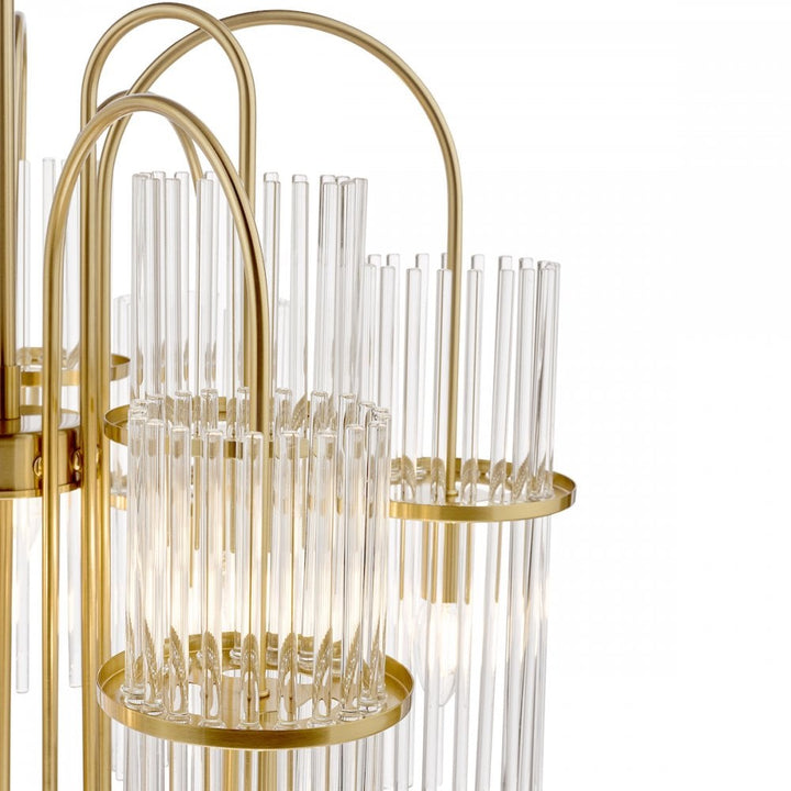 Dar ENI1335 Eniola 9 Light Pendant Natural Brass and Glass