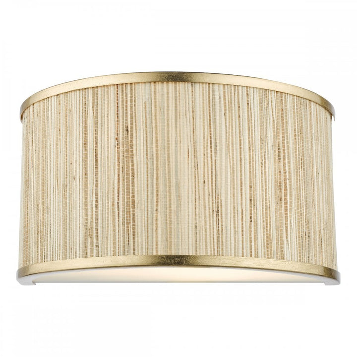 Dar FEN0935 Fenella 2 Light Wall Light Gold Leaf and Seagrass