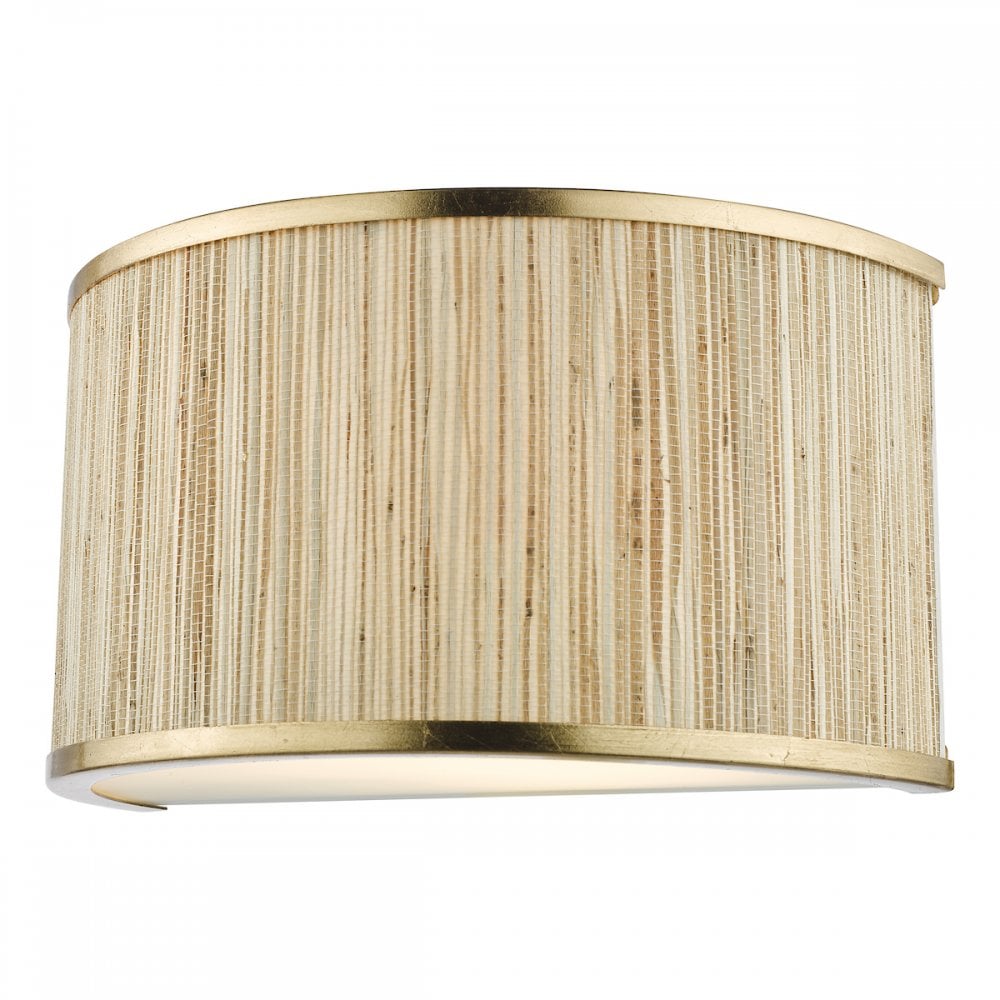 Dar FEN0935 Fenella 2 Light Wall Light Gold Leaf and Seagrass