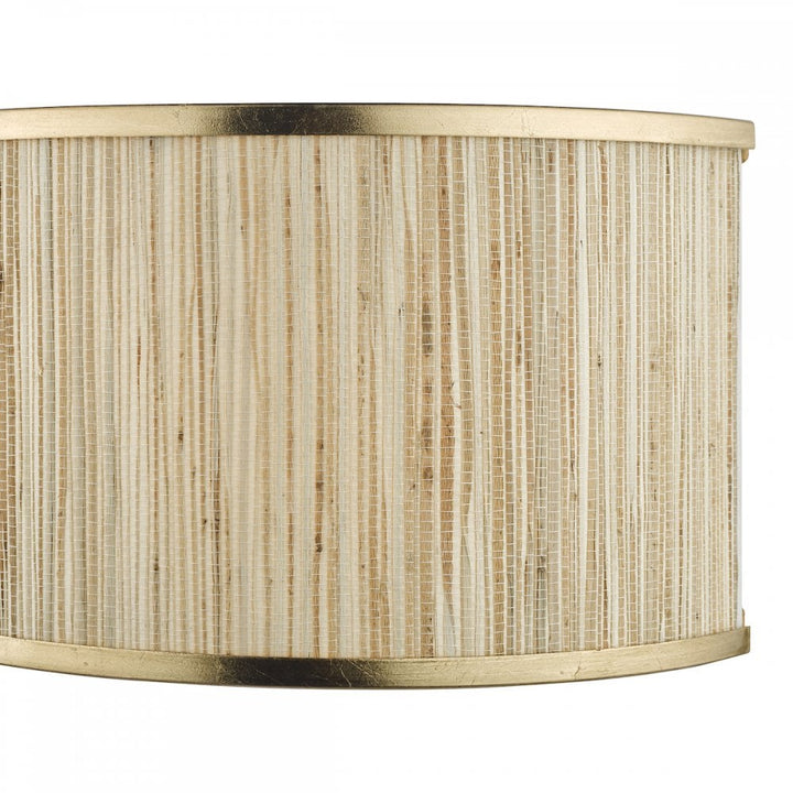 Dar FEN0935 Fenella 2 Light Wall Light Gold Leaf and Seagrass