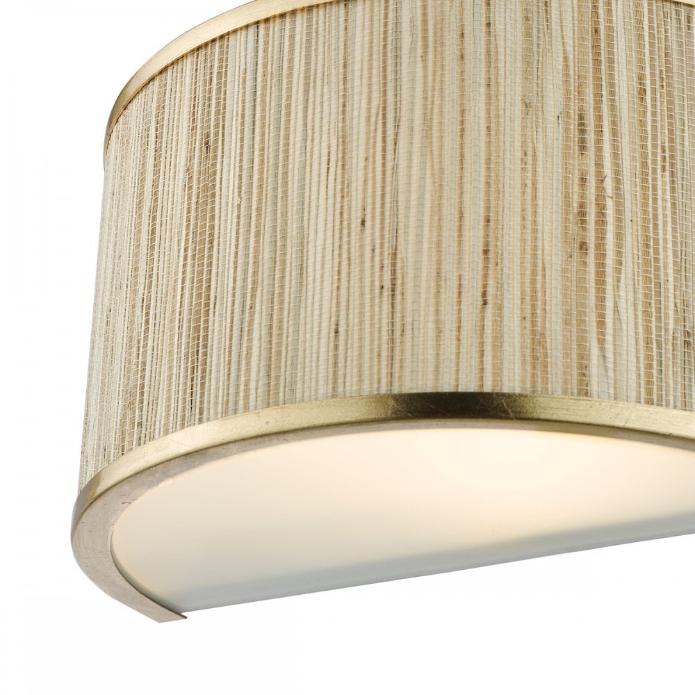 Dar FEN0935 Fenella 2 Light Wall Light Gold Leaf and Seagrass