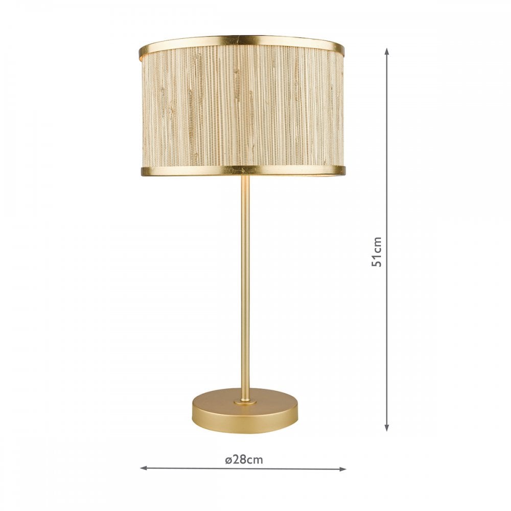 Dar FEN4235 Fenella Table Lamp Gold Leaf