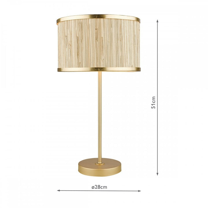 Dar FEN4235 Fenella Table Lamp Gold Leaf