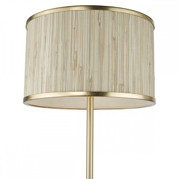 Dar FEN4935 Fenella 3 Light Floor Lamp Gold Leaf and Seagrass