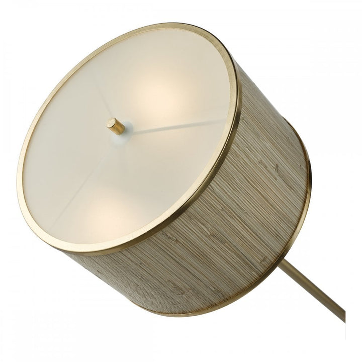 Dar FEN4935 Fenella 3 Light Floor Lamp Gold Leaf and Seagrass