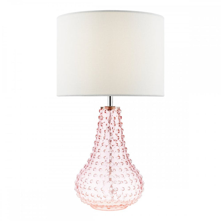 Dar KRI4203 Kristina Table Lamp Pink Glass With Shade