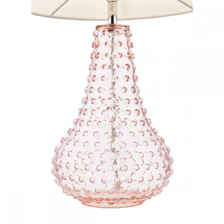 Dar KRI4203 Kristina Table Lamp Pink Glass With Shade