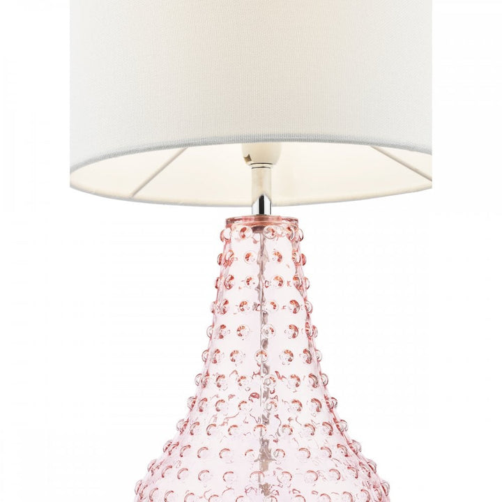Dar KRI4203 Kristina Table Lamp Pink Glass With Shade