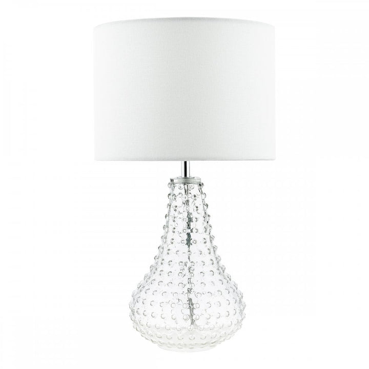 Dar KRI4208 Kristina Table Lamp Textured Glass With Shade