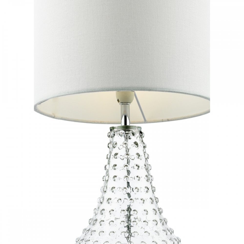 Dar KRI4208 Kristina Table Lamp Textured Glass With Shade